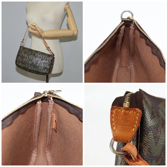 LOUIS VUITTON Monogram Graffiti Pochette Pouch Khaki - Picture 15 of 16